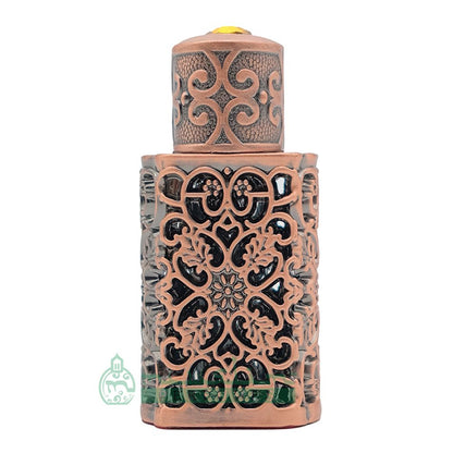 Custom Oil in 3 ml Arabesque Attar Perfume Bottle | Bronze Encased Glass Antiqued Dipstick Vial