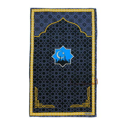 Travel Prayer Rug – Thin 24x40In Crescent Mosque Sajadah Design Prayer Rug
