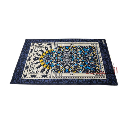Travel Prayer Rug – Thin 24x40In “Madina” Flower Design Sajadah Prayer Rug
