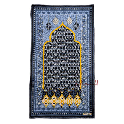 Travel Prayer Rug – Thin 24x40In Moroccan Monogram Arched Sajadah Design Prayer Rug