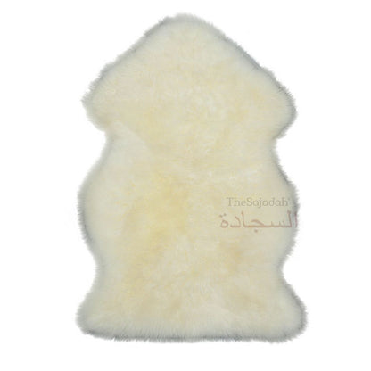 White Genuine Sheep Natural Skin Comfortable Prayer Rug