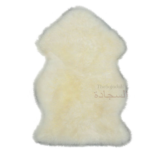 White Genuine Sheep Natural Skin Comfortable Prayer Rug