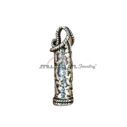 Sterling Silver Jawshan Kabeer Dua Pendant Talisman Vial with filigree Design