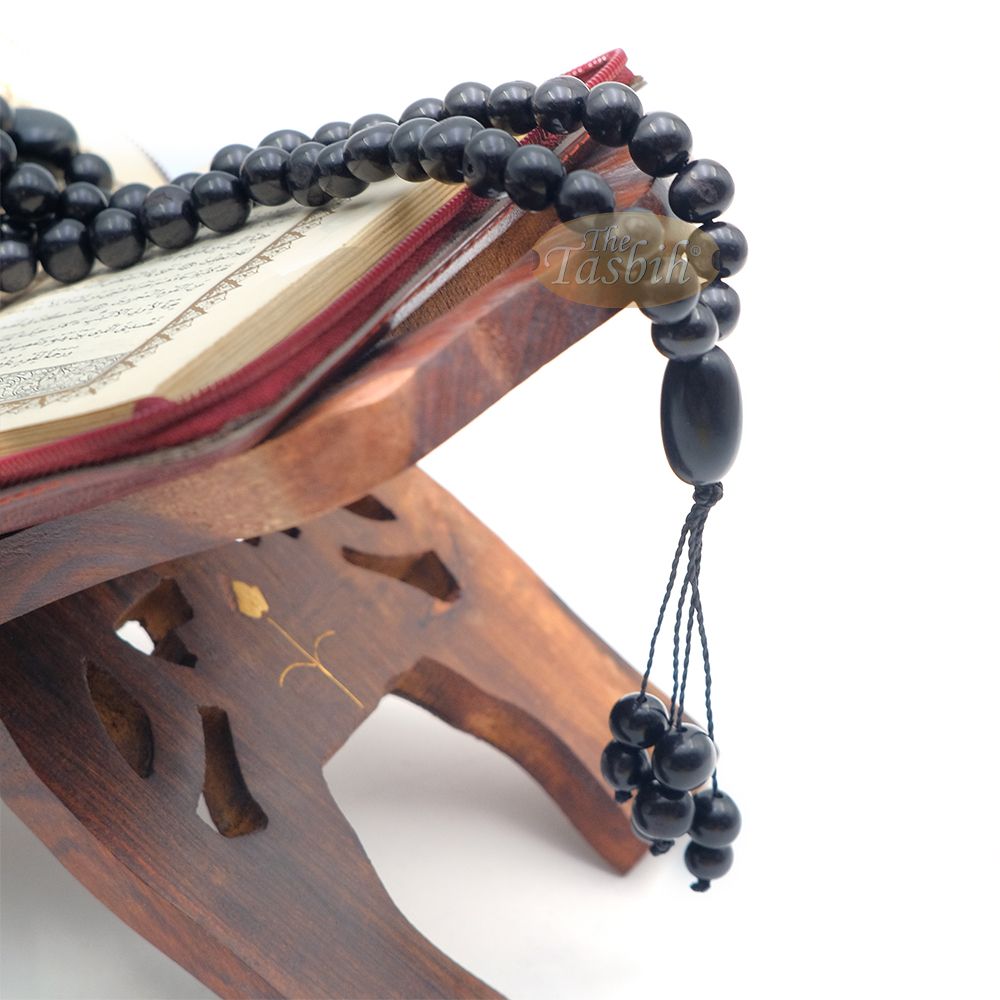 Black Natural Colored Dye Eco-Friendly Sustainable Original Açai Seed 9 mm Beads Traditional Tasbih