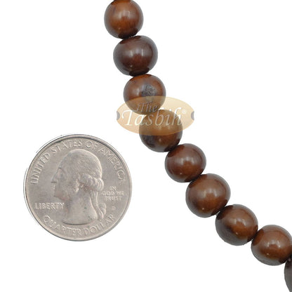 Açai Seed Misbaha – Naturally Dyed Brown Eco-Friendly Sustainable Handcrafted 9 mm Beads Traditional Tasbih