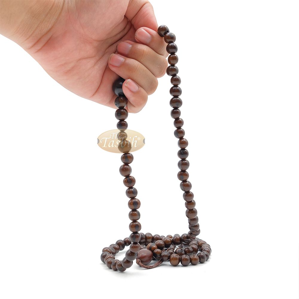 Açai Seed Misbaha – Naturally Dyed Brown Eco-Friendly Sustainable Handcrafted 9 mm Beads Traditional Tasbih