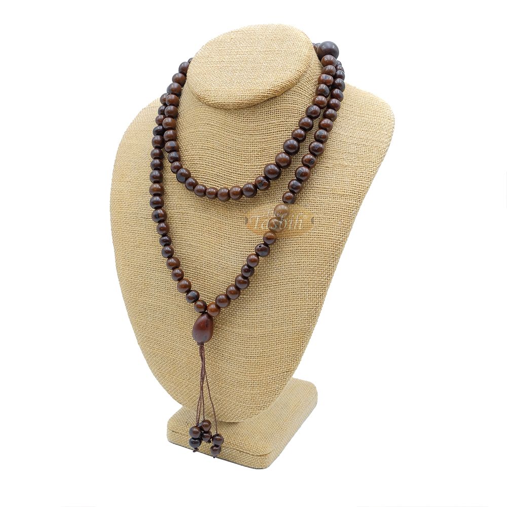 Açai Seed Misbaha – Naturally Dyed Brown Eco-Friendly Sustainable Handcrafted 9 mm Beads Traditional Tasbih