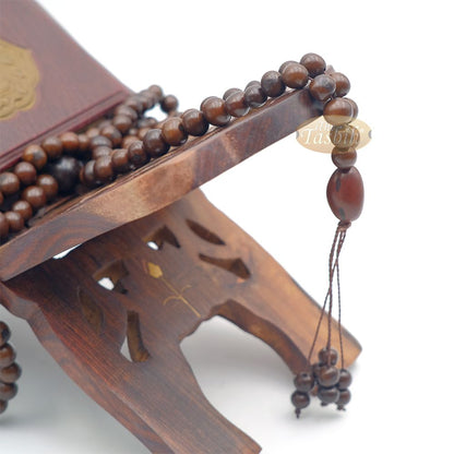 Açai Seed Misbaha – Naturally Dyed Brown Eco-Friendly Sustainable Handcrafted 9 mm Beads Traditional Tasbih