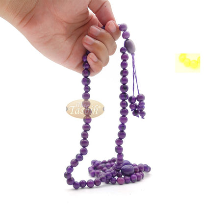 Dark Purple Natural Colored Dye Eco-Friendly Sustainable Original Açai Seed 9 mm Beads Traditional Tasbih