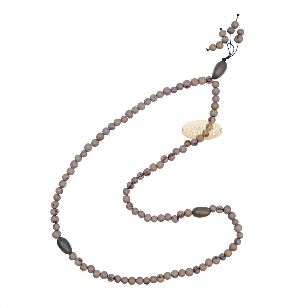 Gray Natural Colored Dye Eco-Friendly Sustainable Original Açai Seed 9 mm Beads Traditional Tasbih