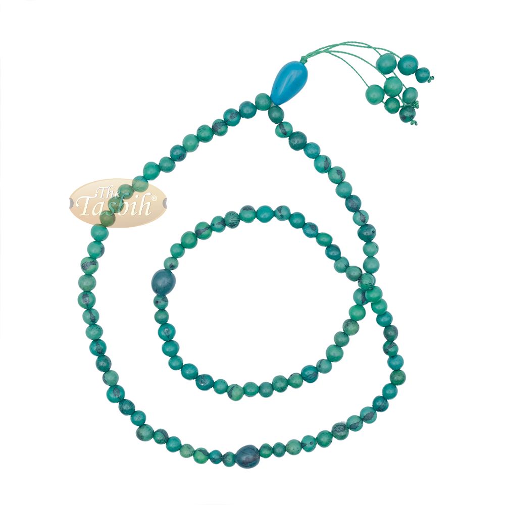 Jade Green Natural Colored Dye Eco-Friendly Sustainable Original Açai Seed 9 mm Beads Traditional Tasbih
