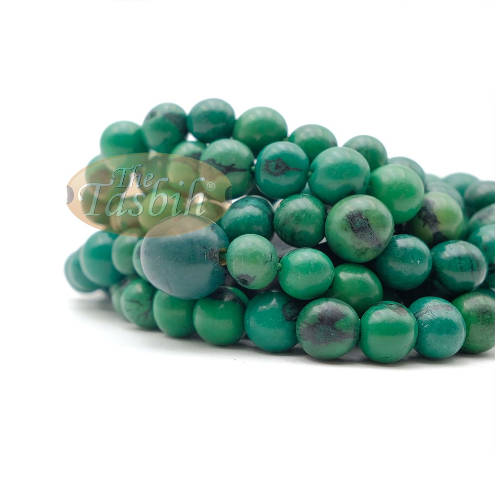 Jade Green Natural Colored Dye Eco-Friendly Sustainable Original Açai Seed 9 mm Beads Traditional Tasbih
