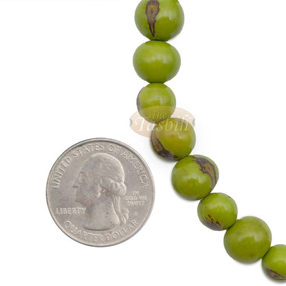 Lime Green Natural Colored Dye Eco-Friendly Sustainable Original Açai Seed 9 mm Beads Traditional Tasbih