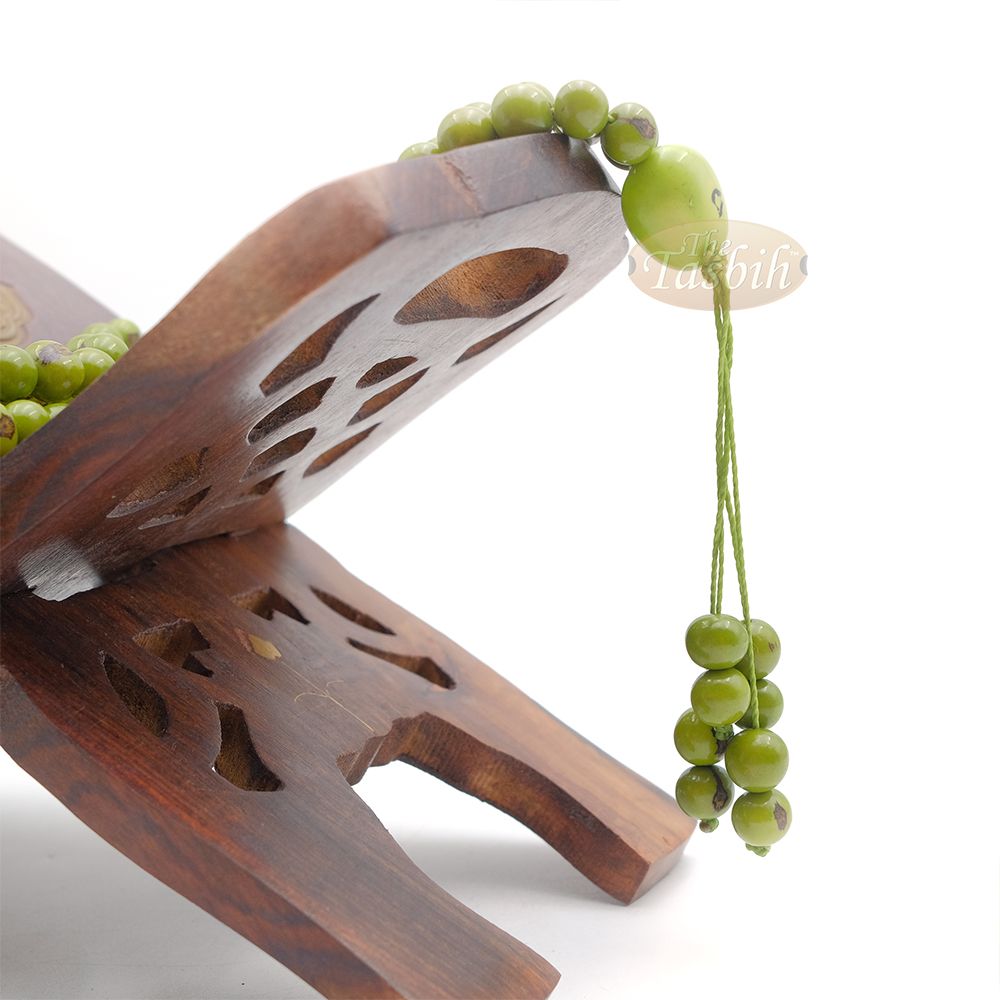 Lime Green Natural Colored Dye Eco-Friendly Sustainable Original Açai Seed 9 mm Beads Traditional Tasbih