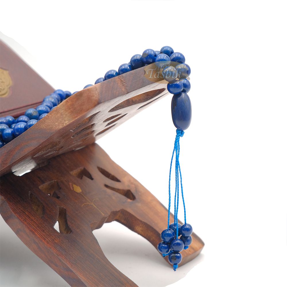 Lapiz Blue Natural Colored Dye Eco-Friendly Sustainable Original Açai Seed 9 mm Beads Traditional Tasbih