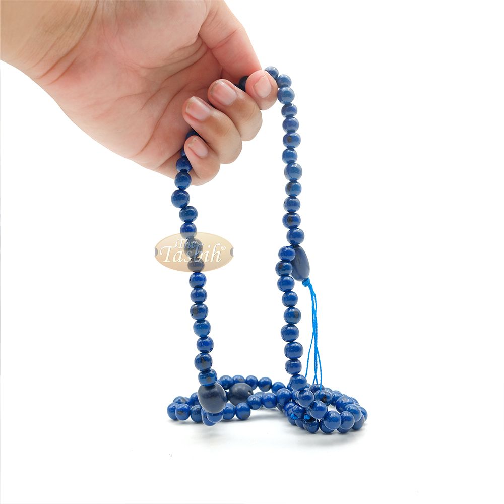 Lapiz Blue Natural Colored Dye Eco-Friendly Sustainable Original Açai Seed 9 mm Beads Traditional Tasbih