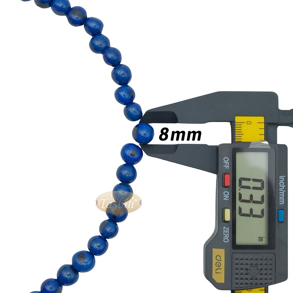 Lapiz Blue Natural Colored Dye Eco-Friendly Sustainable Original Açai Seed 9 mm Beads Traditional Tasbih