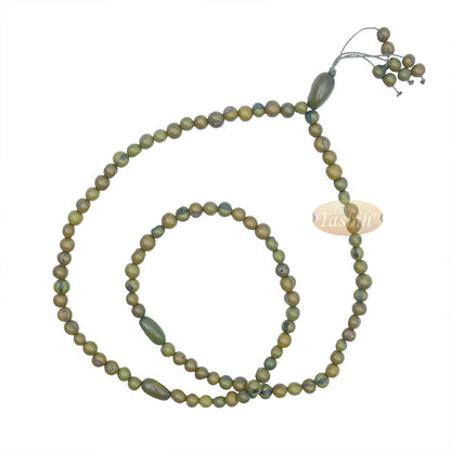 Mung Bean Green Natural Colored Dye Eco-Friendly Sustainable Original Açai Seed 9 mm Beads Traditional Tasbih