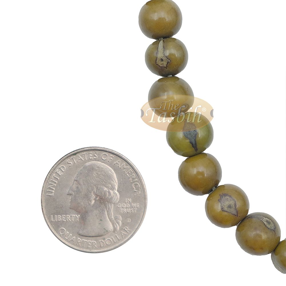 Mung Bean Green Natural Colored Dye Eco-Friendly Sustainable Original Açai Seed 9 mm Beads Traditional Tasbih