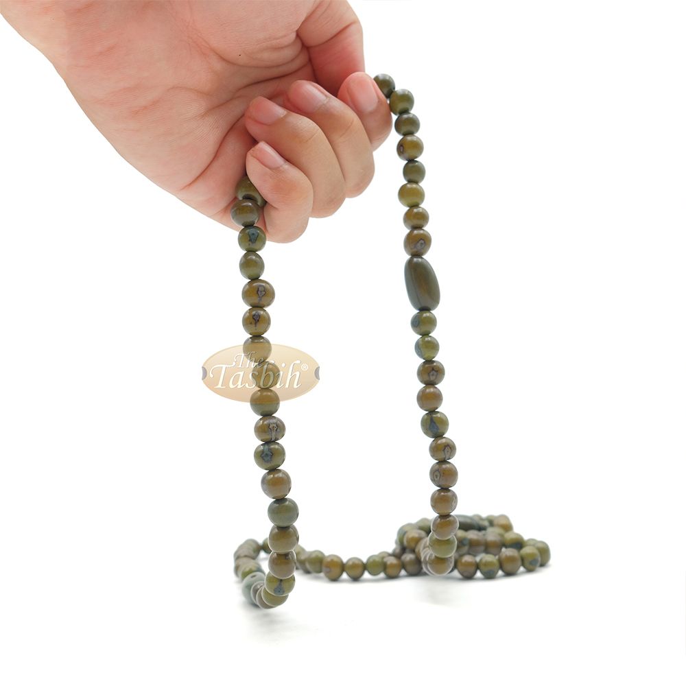 Mung Bean Green Natural Colored Dye Eco-Friendly Sustainable Original Açai Seed 9 mm Beads Traditional Tasbih