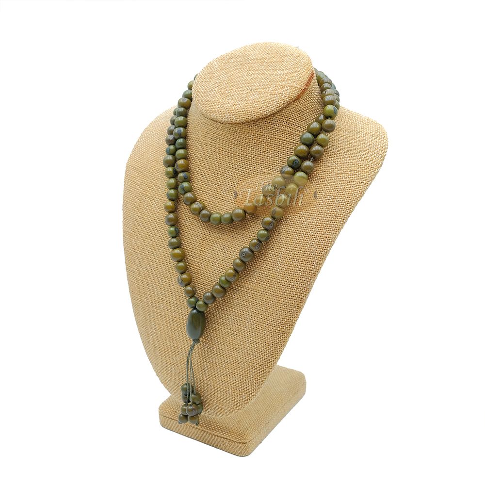 Mung Bean Green Natural Colored Dye Eco-Friendly Sustainable Original Açai Seed 9 mm Beads Traditional Tasbih