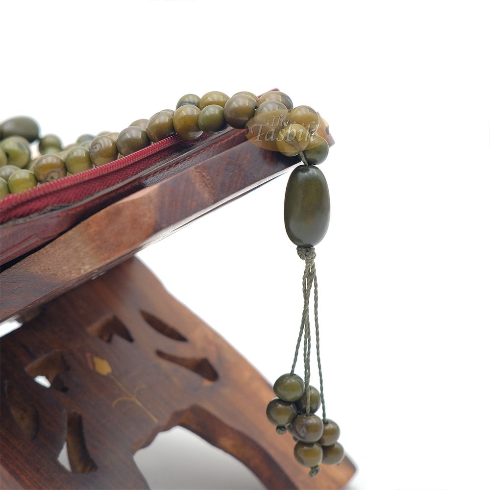 Mung Bean Green Natural Colored Dye Eco-Friendly Sustainable Original Açai Seed 9 mm Beads Traditional Tasbih