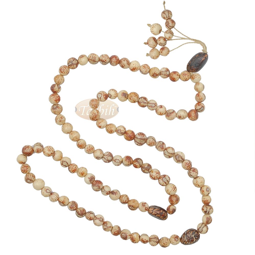 Natural Color Eco-Friendly Sustainable Genuine Açai Seed 9 mm Prayer Beads Traditional Tasbih