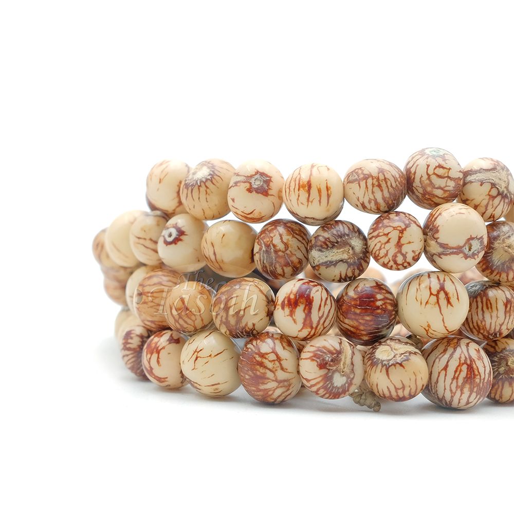 Natural Color Eco-Friendly Sustainable Genuine Açai Seed 9 mm Prayer Beads Traditional Tasbih