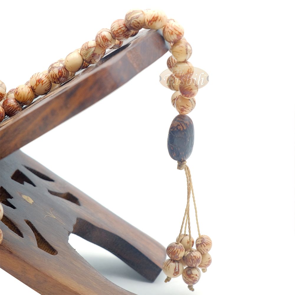 Natural Color Eco-Friendly Sustainable Genuine Açai Seed 9 mm Prayer Beads Traditional Tasbih