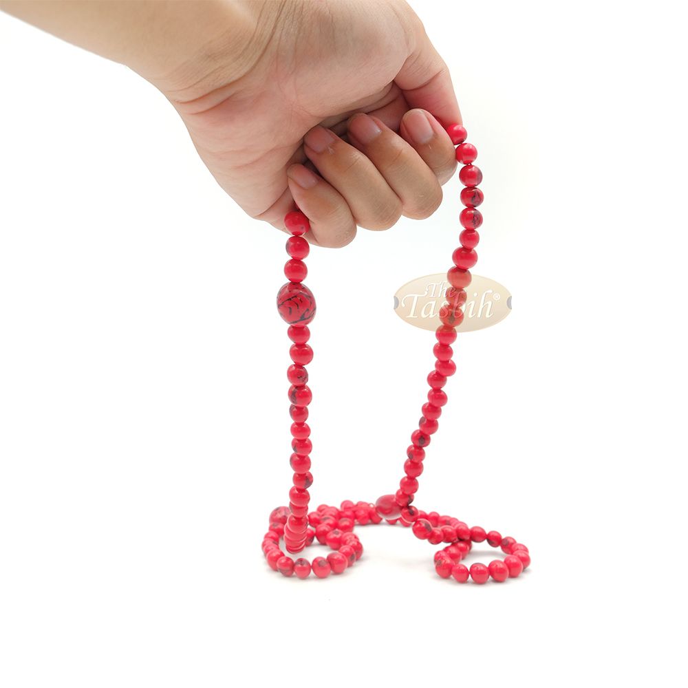 Red Colored Natural Dye Eco-Friendly Sustainable Original Açai Seed 9 mm Beads Traditional Tasbih