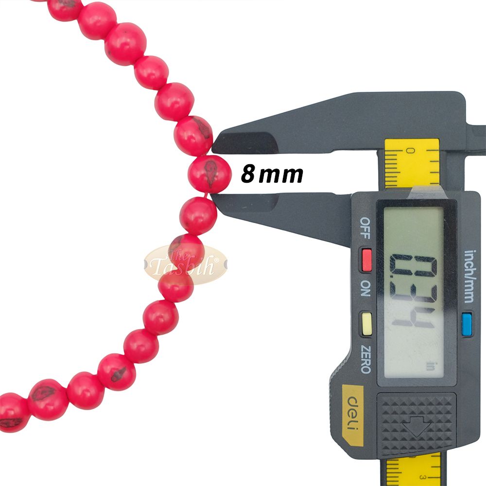 Red Colored Natural Dye Eco-Friendly Sustainable Original Açai Seed 9 mm Beads Traditional Tasbih