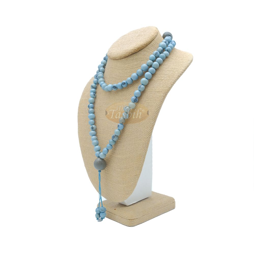 Sky Blue Natural Colored Dye Eco-Friendly Sustainable Original Açai Seed 9 mm Beads Traditional Tasbih