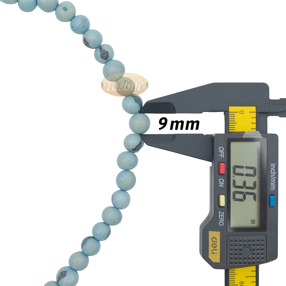 Sky Blue Natural Colored Dye Eco-Friendly Sustainable Original Açai Seed 9 mm Beads Traditional Tasbih