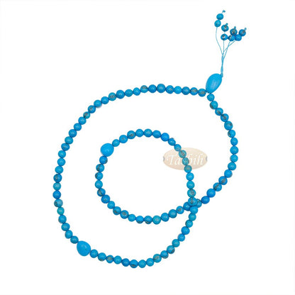 Light Cobalt Blue Natural Colored Dye Eco-Friendly Sustainable Original Açai Seed 9 mm Beads Traditional Tasbih