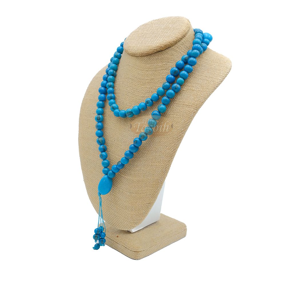 Light Cobalt Blue Natural Colored Dye Eco-Friendly Sustainable Original Açai Seed 9 mm Beads Traditional Tasbih
