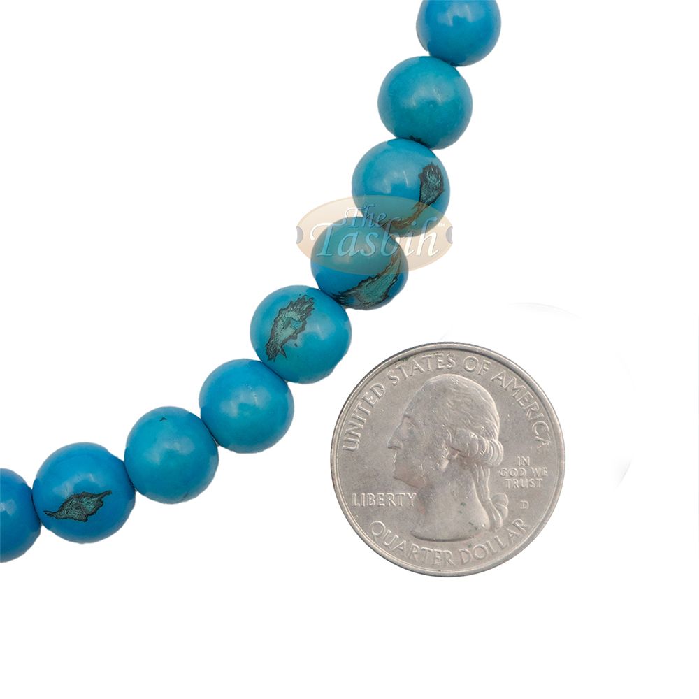 Light Cobalt Blue Natural Colored Dye Eco-Friendly Sustainable Original Açai Seed 9 mm Beads Traditional Tasbih