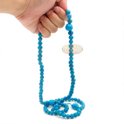 Light Cobalt Blue Natural Colored Dye Eco-Friendly Sustainable Original Açai Seed 9 mm Beads Traditional Tasbih