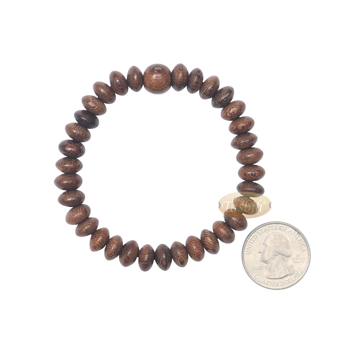 Johar Wood 33-Bead Elastic String 9 mm Prayer Bead Bracelet