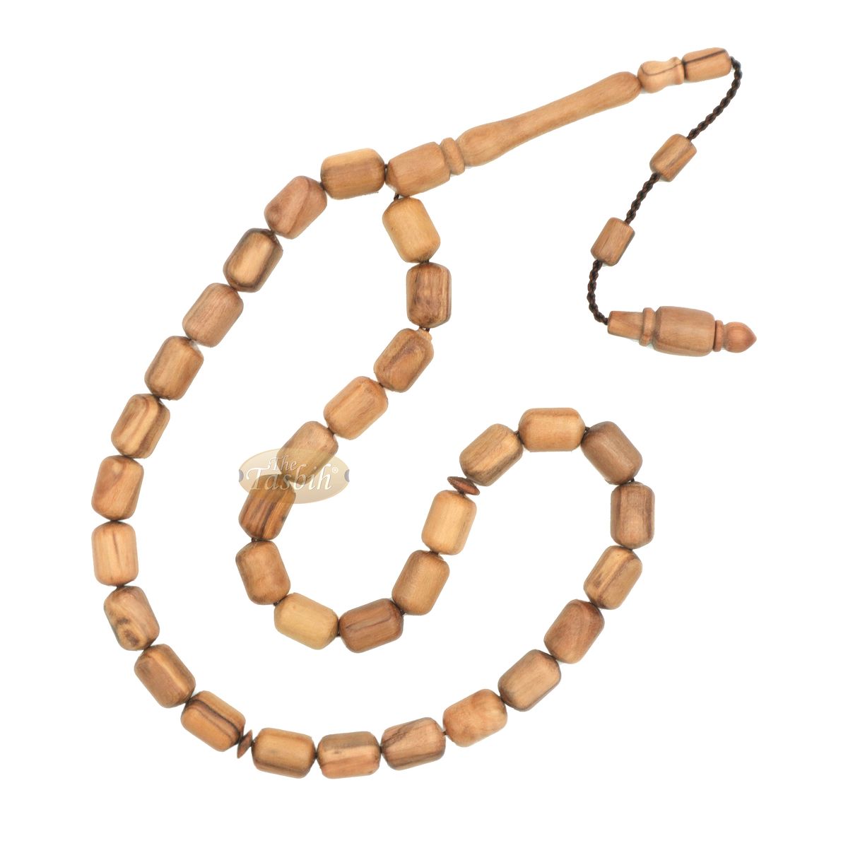 Brown Olive Tasbih 9×12 mm Cylinder Design 33-Ct Handmade Prayer Dhikr Beads