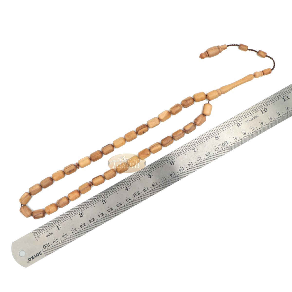 Brown Olive Tasbih 9×12 mm Cylinder Design 33-Ct Handmade Prayer Dhikr Beads