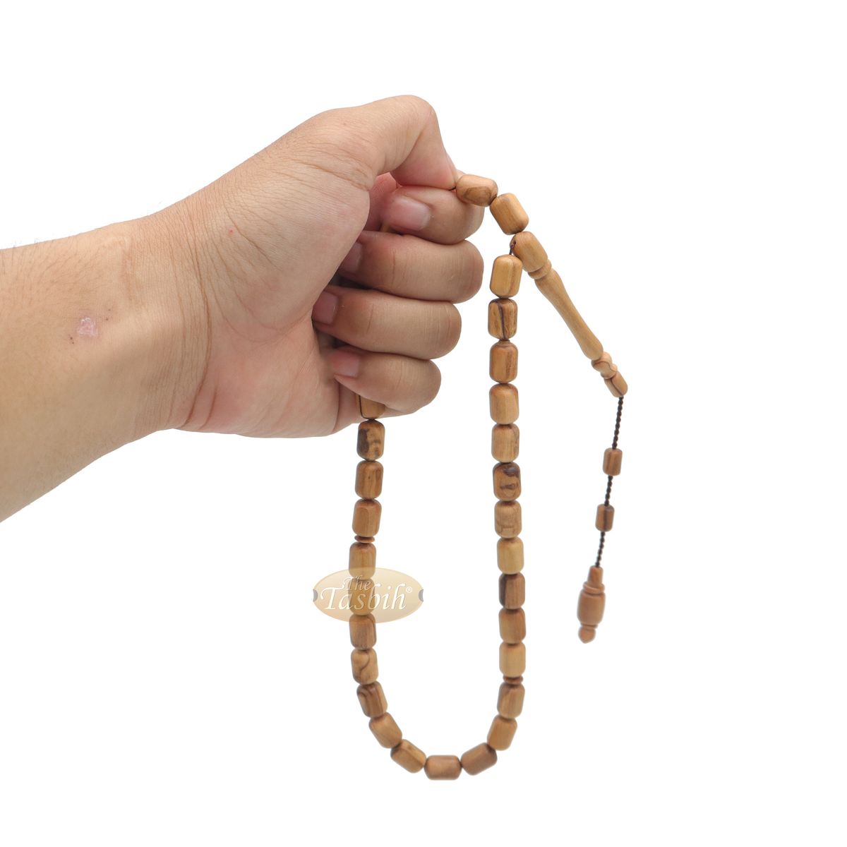 Brown Olive Tasbih 9×12 mm Cylinder Design 33-Ct Handmade Prayer Dhikr Beads