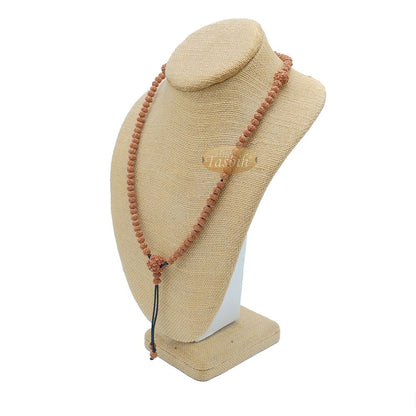 Islamic Prayer Small 6.5 mm Jenitri Seed Tasbih with 99 Beads On Black Satin Cord and 10 mm Divider