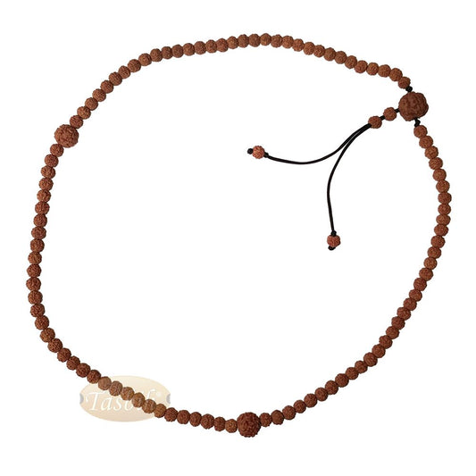 Islamic Prayer Small 7 mm Jenitri Seed Tasbih with 99 Beads On Black Satin Cord 10 mm Divider