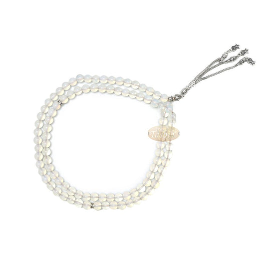 Opaque Moonstone 99 Beads greek Divider Design Flower Tassel 8 mm