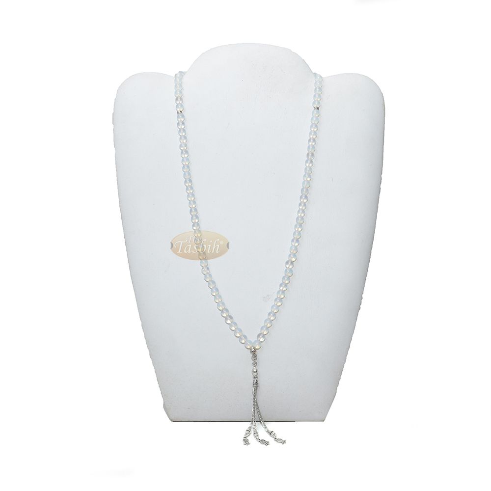 Opaque Moonstone 99 Beads greek Divider Design Flower Tassel 8 mm