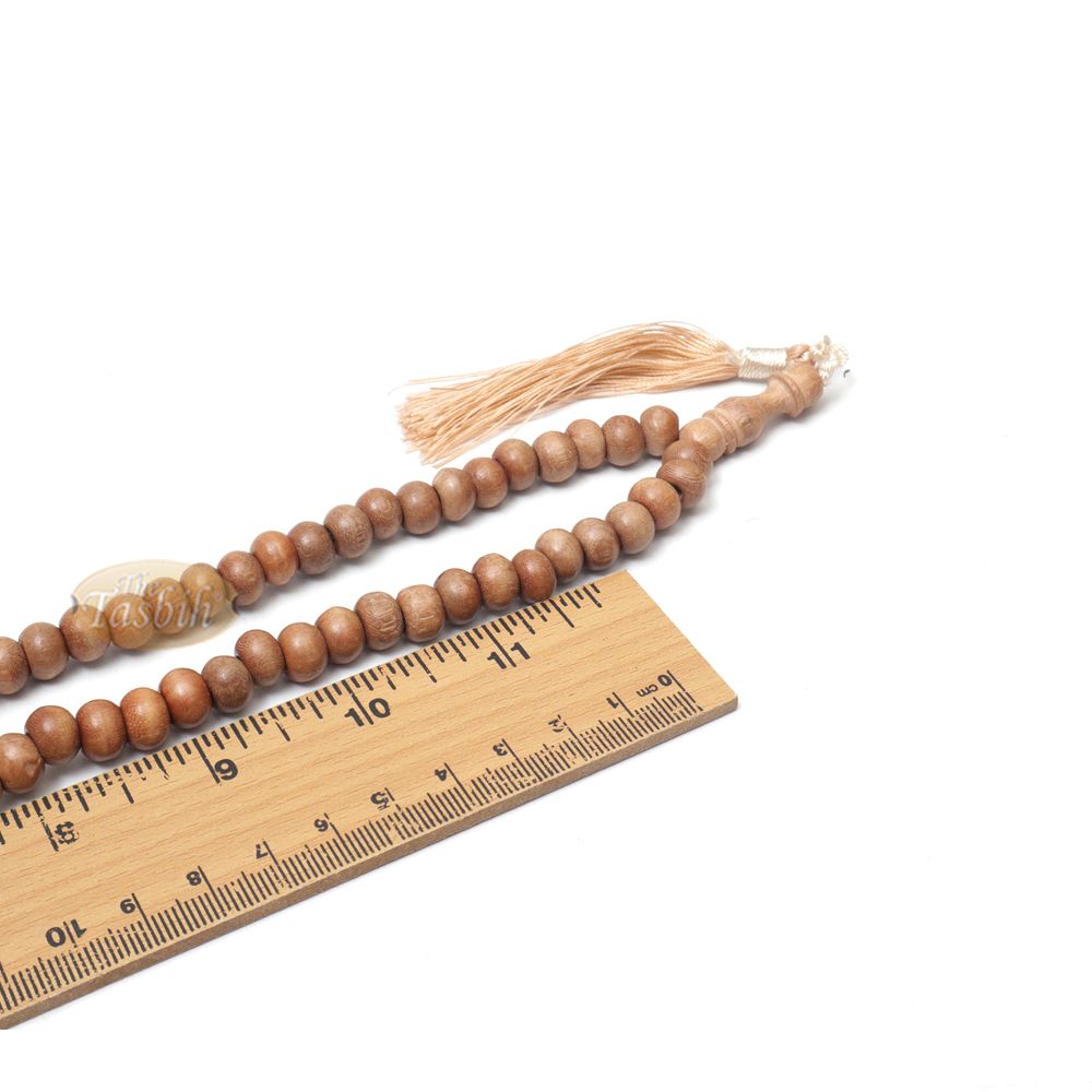 Low-Price Handcrafted Brown Rustic Coffee Wood Tasbih Prayer Beads with Strong Soft Tassels