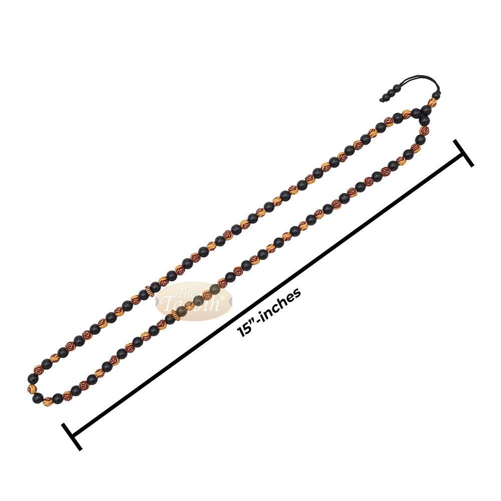 Muslim Prayer Beads – 8 mm Faux Onyx Black & Yellow Engraved beads 99 count Tasbih