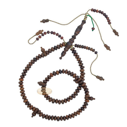 Brown Tijani 10 mm Handmade Johar Wood Oval-shaped Bead Tasbih LIMITED EDITION