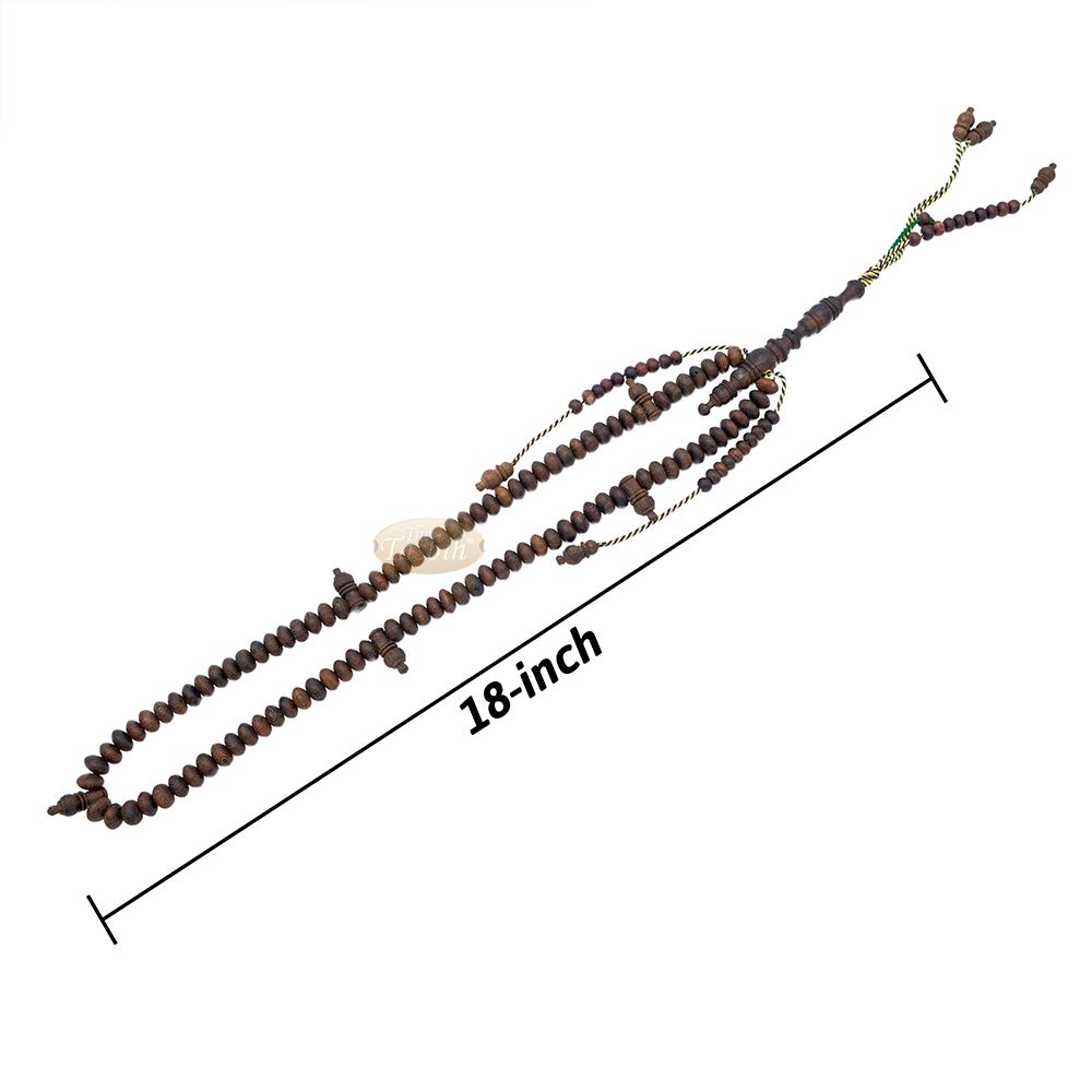 Brown Tijani 10 mm Handmade Johar Wood Oval-shaped Bead Tasbih LIMITED EDITION