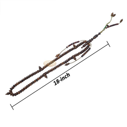 Brown Tijani 10 mm Handmade Johar Wood Oval-shaped Bead Tasbih LIMITED EDITION